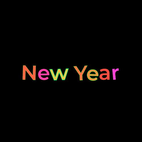a colorful new year greeting card with fireworks in the background