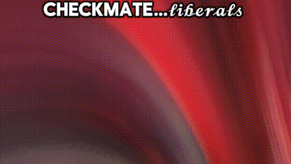 checkmate liberals is displayed on a red and white background