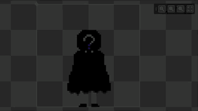 a pixel art character with a question mark on his head