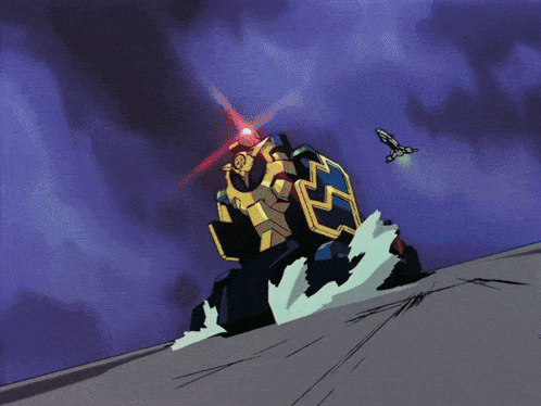 a cartoon drawing of a robot with a red light on its head