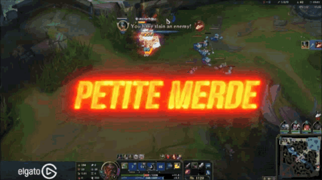 a screen shot of a video game with the words petite merde