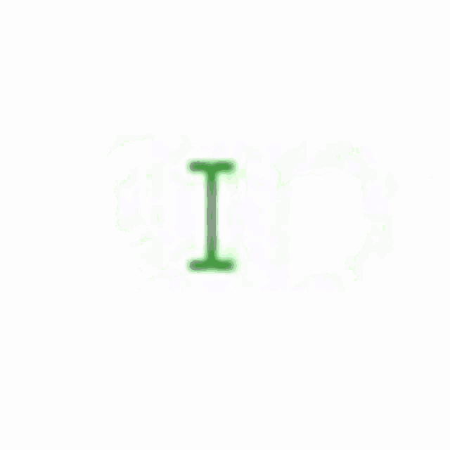 a green heart is drawn on a white background