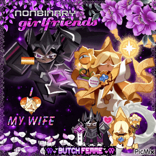 a picture of nonbinary girlfriends and their wife by butch femme