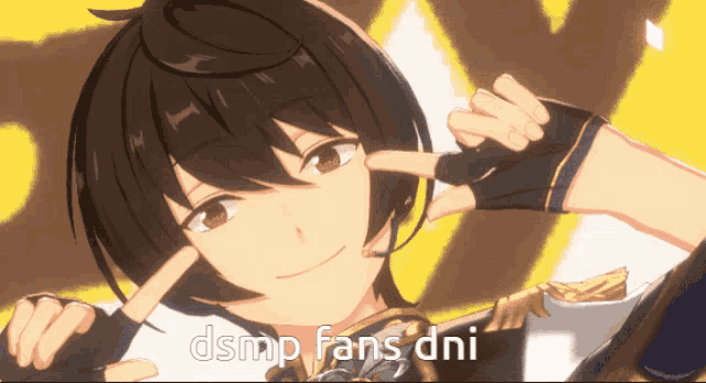 a picture of a anime character with the words dsmp fans dni written on the bottom