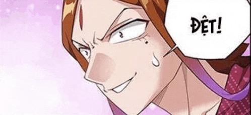 a close up of a person 's face with a speech bubble in the background .