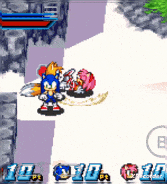 sonic the hedgehog and amy rose are in a video game