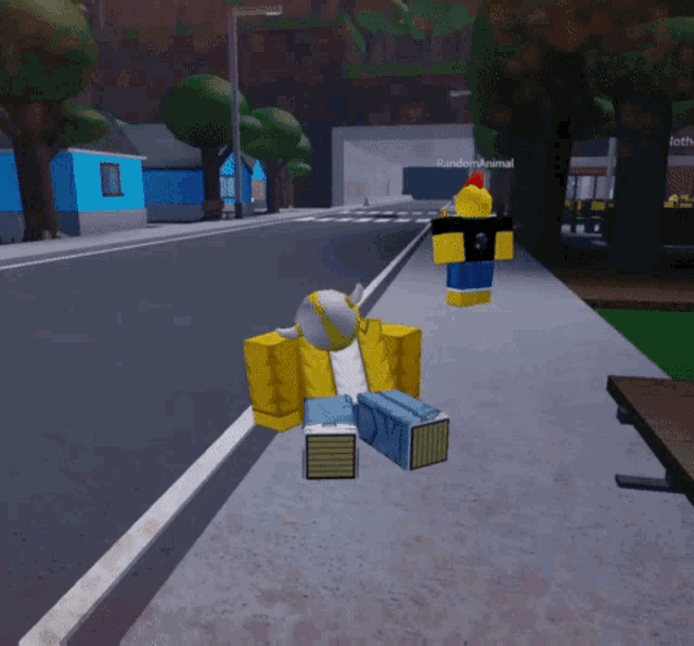 a person in a yellow jacket is sitting on the sidewalk