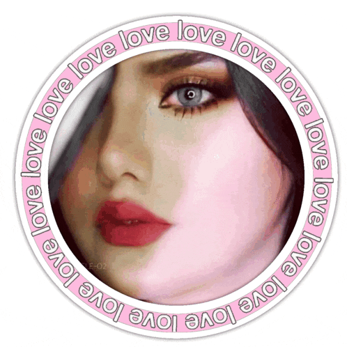 a woman 's face is surrounded by the words love love love love love