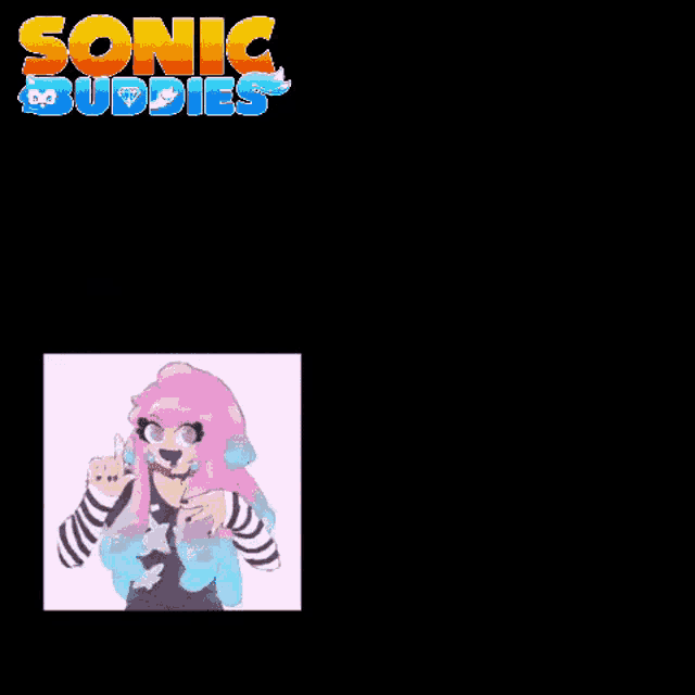a sonic the hedgehog poster with a girl and the words `` i love good pizza '' .