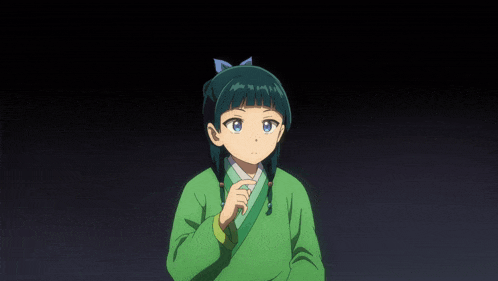 a girl with green hair and blue eyes is standing in front of a star
