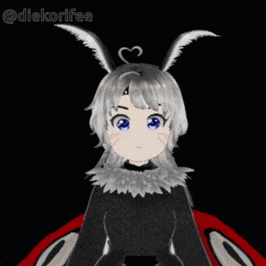 a drawing of a girl with bunny ears and the name diekorifee