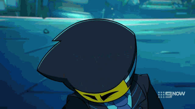 a cartoon character with the number 9 on the bottom left