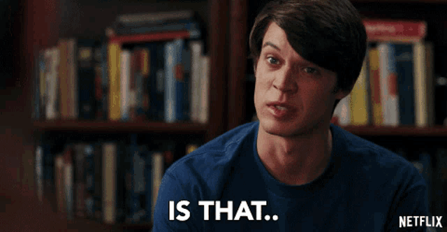 a man in a blue shirt says " an allegory "