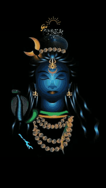 a painting of a deity with the words " goodmorgen " on the top