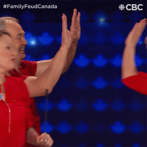 High Five Family Feud Canada GIF - High Five Family Feud Canada Double High Five GIFs