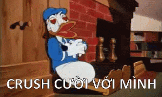 Vịtdonald, Crush, Yêu, đangyêu, Tráitim, Mắttráitim, Crushcườivớimình GIF - Donald Duck Crush Love GIFs