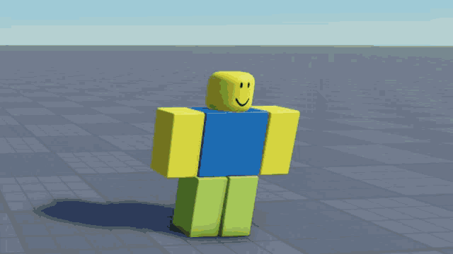 a roblox character with a blue shirt and green legs is walking