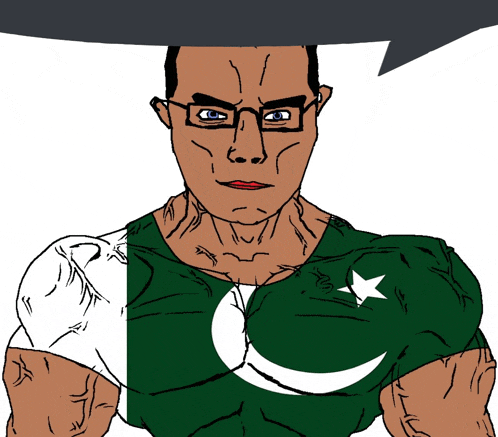 a man wearing glasses and a green shirt with a crescent moon and star