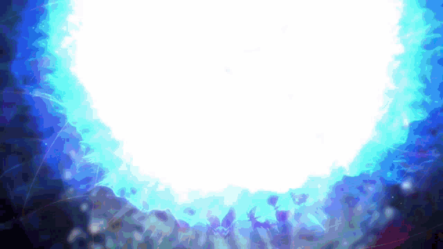 a blue and white background with a white circle in the middle of it