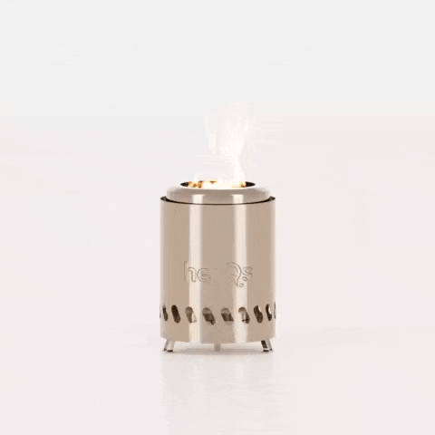 a small stainless steel container with the letters rs on the side
