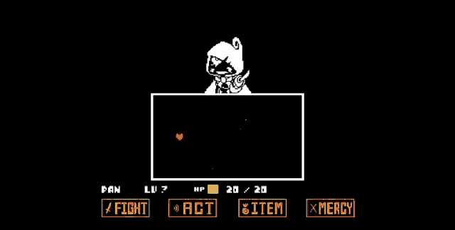 a black and white screenshot of a video game with a character holding a gun and a sword .
