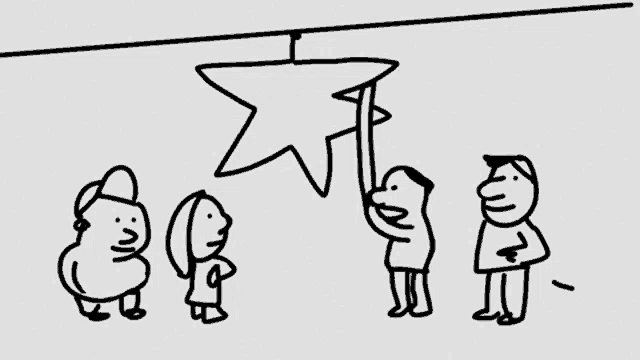 a black and white drawing of a group of people