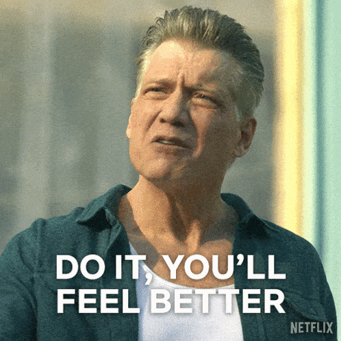 a man says do it you 'll feel better on a netflix poster