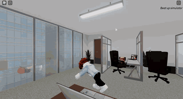 a screenshot of a game that says beat up simulator at the top
