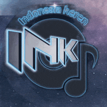 a logo for indonesia keren with a record in the background