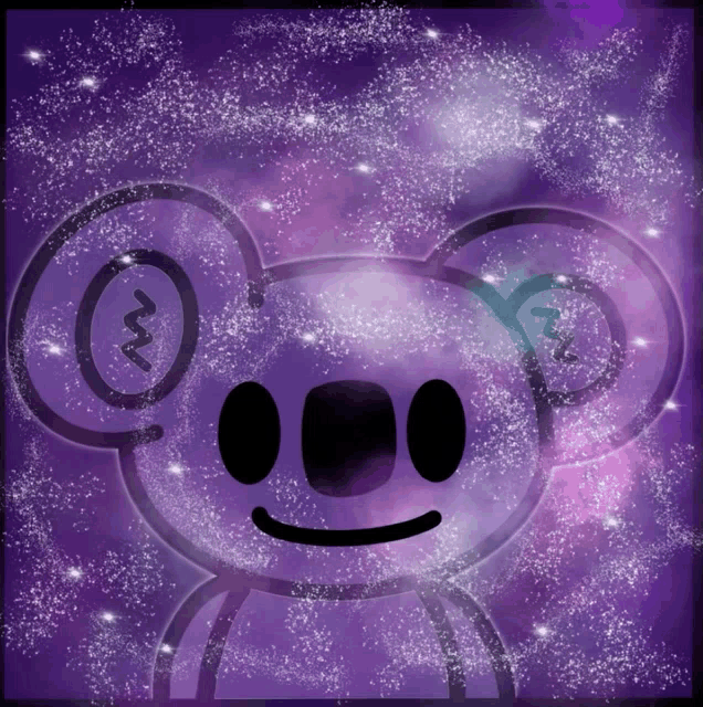 a drawing of a koala bear in a galaxy