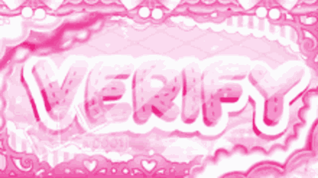 a pink background with the word verify written on it