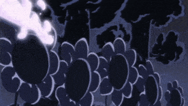 a drawing of a forest with trees and smoke coming out of them