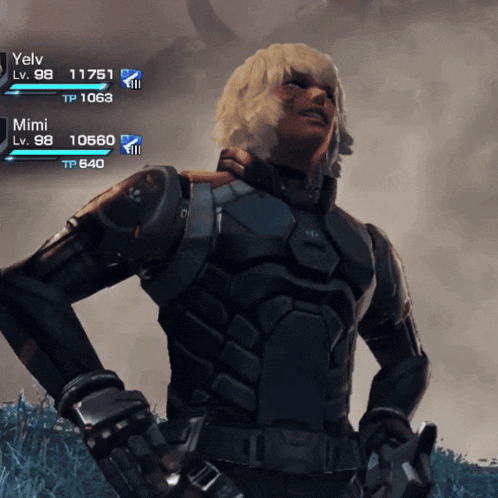 a video game character with the name yely on the top