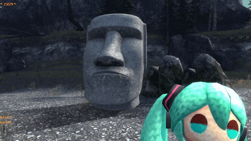 a statue of a face with the number 23229 in the corner