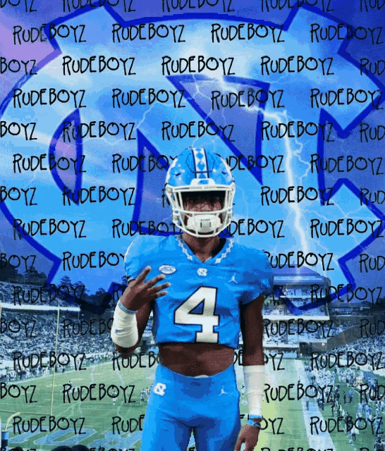 a man in a blue uniform with the number 4 on it