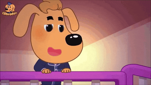 a cartoon dog with the word labrador on the top