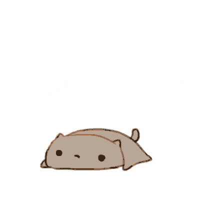 a brown cat is laying on top of a white cat with its eyes closed .