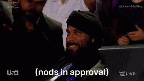 Nods In Approval Jinder Mahal GIF - Nods In Approval Jinder Mahal Approve GIFs