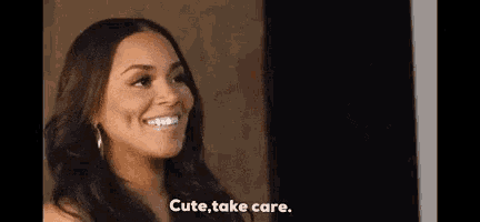 a woman is smiling and talking about taking care of herself .