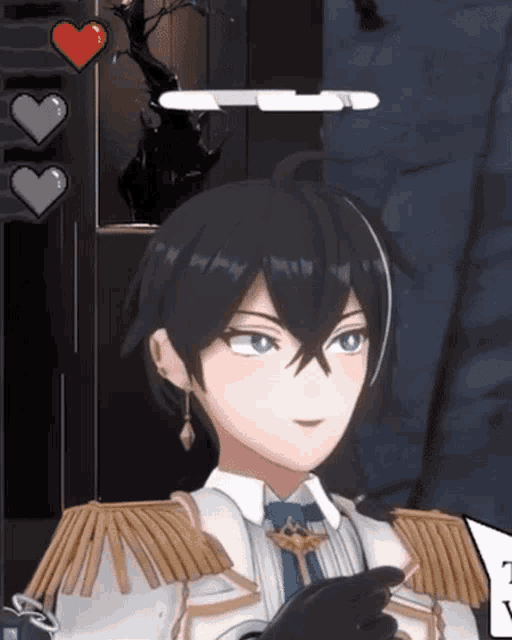 a close up of a person 's face in a video game with hearts on it
