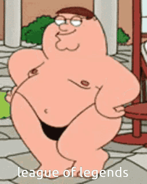 peter griffin from family guy is wearing a bikini and dancing