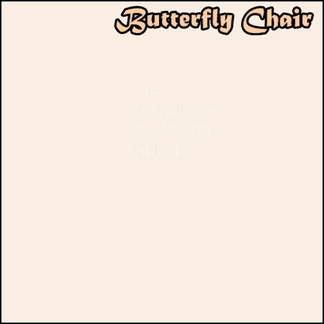 an advertisement for a butterfly chair with three different colored chairs