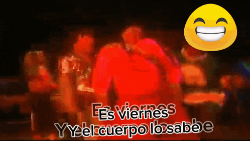 a yellow smiley face with the words es viernes y el cuerpo lo sabe