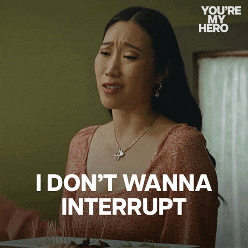 a woman says i don t wanna interrupt in a you 're my hero ad