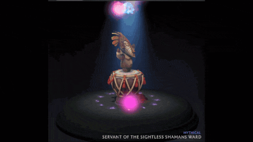 a display of a mythical servant of the sightless shamans ward in a video game