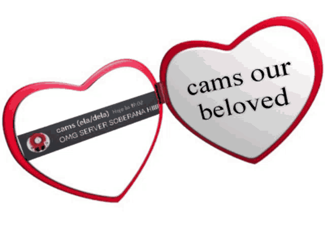 two hearts with one that says cams our beloved on it