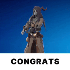 a congratulations message with a picture of a skeleton