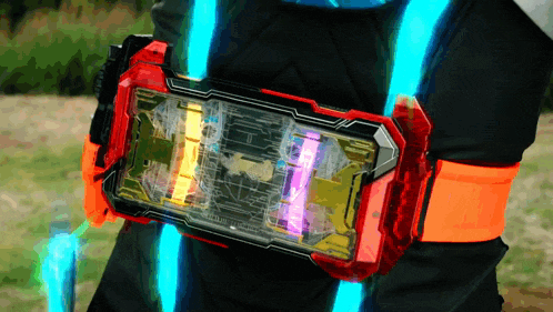 a person is wearing a red and black item that says ' infinity train ' on it