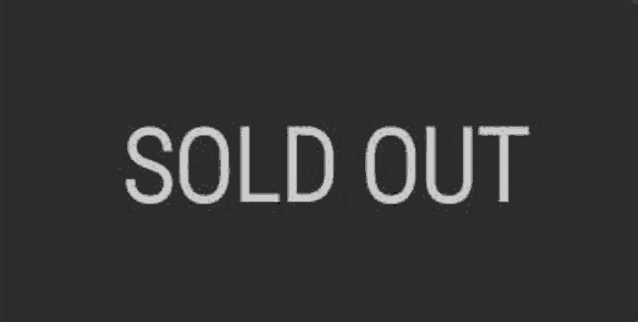 a sold out button on a black background