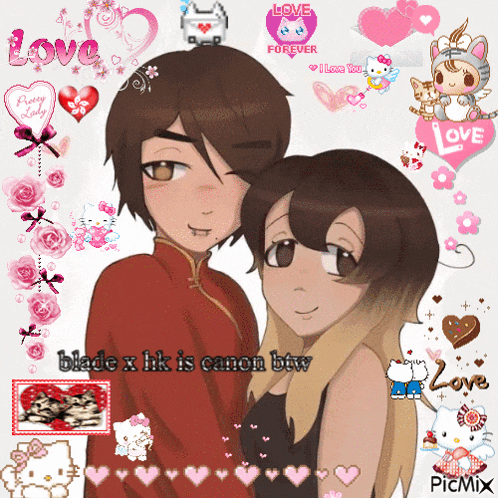 a picture of a boy and a girl with the words love forever written on the top